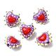 Baking Paint Glass Bumpy Beads Heart(LAMP-V001-09G)-1