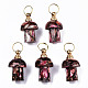 Assembled Synthetic Bronzite and Imperial Jasper Openable Perfume Bottle Pendants(G-S366-057C)-1