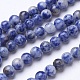 Perles de jaspe tache bleue naturelle(G-D855-10-6mm)-1