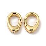 Brass Spring Gate Rings, Cadmium Free & Nickel Free & Lead Free, Real 18K Gold Plated, 9x7x2mm, Hole: 4.5x5.5mm(KK-J301-14G)