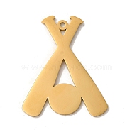 304 Stainless Steel Pendants, Baseball Bat Charm, Golden, 30x24x1mm, Hole: 1.5mm(FIND-Z025-02G)