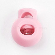 Plastic Iron Spring Cord Locks, Pearl Pink, 15x20x15mm, Hole: 6x4mm(FIND-WH0017-03)