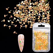 Shining Nail Art Glitter, Manicure Sequins, DIY Sparkly Paillette Tips Nail, Mushroom, Gold, 5.5x4x0.2mm, about 2g/bag(MRMJ-Q072-48B)