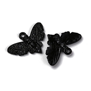 Tibetan Style Alloy Pendants, Butterfly with Skull Charm, Electrophoresis Black, 13.5x20x2mm, Hole: 1.4mm(FIND-WH0129-40EB)