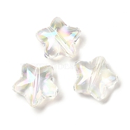 Transparent UV Plating Rainbow Iridescent Acrylic Beads, Star, Clear AB, 19x20x8.5mm, Hole: 2mm(OACR-A021-01)