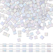 250Pcs 2-Hole Opaque Glass Seed Beads, AB Colours, Rectangle, White, 5x4.5~5.5x2~2.5mm, Hole: 0.5~0.8mm(SEED-CN0001-29)