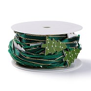Polyester Cord, for Christmas Party Decoration, Christmas Tree with Cotton Cord and Wood Findings, Green, 2~6mm, about 5m/roll(OCOR-L044-10B)
