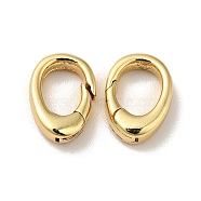 Brass Spring Gate Rings, Cadmium Free & Nickel Free & Lead Free, Real 18K Gold Plated, 9x7x2mm, Hole: 4.5x5.5mm(KK-J301-14G)