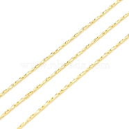Brass Coreana Chains, Long-Lasting Plated, with Spool, Cadmium Free & Lead Free, Soldered, Real 18K Gold Plated, 1x1mm, about 32.8 Feet(10m)/roll(CHC-D030-04G-RS)