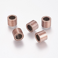 304 Stainless Steel Beads, Large Hole Beads, Column, Red Copper, 10x8mm, Hole: 6.5mm(STAS-E144-027R1)