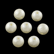Matte Round ABS Plastic Imitation Pearl Beads, Beige, 8mm, Hole: 1mm, about 2000pcs/bag(SACR-R880-8mm-Z24)