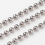 304 Stainless Steel Ball Chains, Stainless Steel Color, 2mm(X-CHS-L015-02)