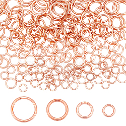 Elite 200Pcs 4 Styles Brass Jump Rings, Round Ring, Rose Gold, 6~12x1~1.2mm, 16 Gauge~18 Gauge, Inner Diameter: 3.8~9.3mm, 50pcs/style(KK-PH0009-06)