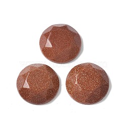 Synthetic Goldstone Cabochons, Faceted, Flat Round, 20x6.5~7mm(G-Z075-04C)