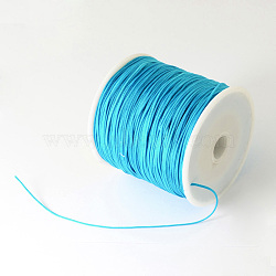 Braided Nylon Thread, Chinese Knotting Cord Beading Cord for Beading Jewelry Making, Deep Sky Blue, 0.5mm, about 150yards/roll(NWIR-R006-0.5mm-374)
