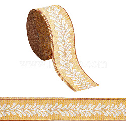 5M Polyester Ribbons, Jacquard Ribbon for Clothing Decoration, Gold, 1-1/4 inch(30.5mm)(DIY-OC0013-22B)