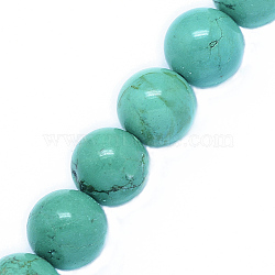 Natural Magnesite Beads Strands, Round, Dyed & Heated, Light Sea Green, 4mm, Hole: 0.8mm, about 98pcs/strand, 15.5 inch(39.5cm)(G-P324-07-4mm)