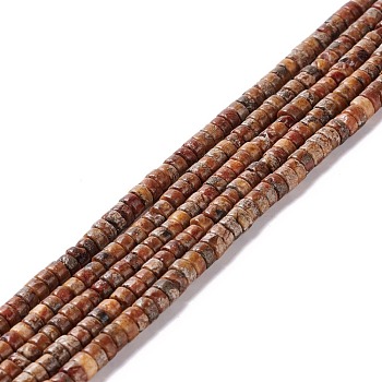 Natural Pyrite Beads Stands, Dyed, Heishi Beads, Flat Round/Disc, 4x2mm, Hole: 0.8mm, about 161pcs/strand, 16.14''(41cm)