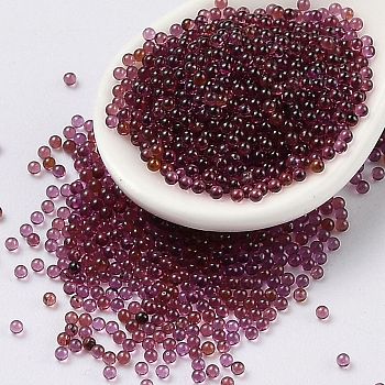 Natural Garnet Beads, No Hole/Undrilled, Round, 1.5mm