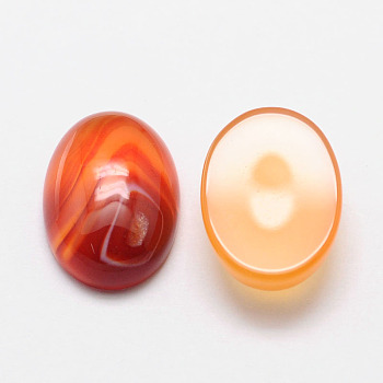 Oval Natural Carnelian Cabochons, Grade AB, 14x10x4.5mm