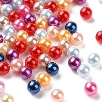 Imitation Pearl Acrylic Beads, No Hole, Round, Mixed Color, 8mm, about 2000pcs/bag