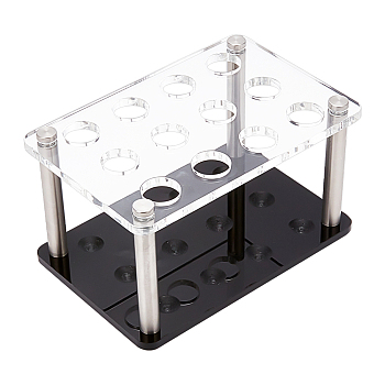 12 Sockets Detachable Acrylic Test Tube Display Rack, with 201 Stainless Steel Rod, Lab Supplies, Mixed Color, Finished Product: 170x113x88.5mm, 1 set/box