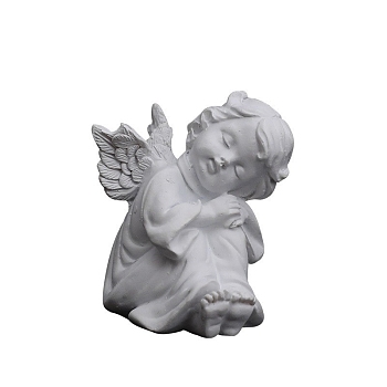 Resin Angels Statue, for Home Desktop Display Decorations, White, 55x60mm