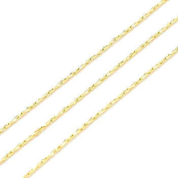 Brass Coreana Chains, Long-Lasting Plated, with Spool, Cadmium Free & Lead Free, Soldered, Real 18K Gold Plated, 1x1mm, about 32.8 Feet(10m)/roll