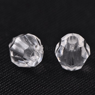 Round Shaped Transparent Acrylic Faceted Beads(X-DB6mmC01)-2