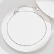 925 Sterling Silver Cable Chain Anklet(AJEW-Z029-22P)-2