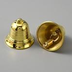 Brass Pendants, Bell Charm, Golden, 33x37.5mm, Hole: 3mm(FIND-WH0110-796)