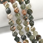 Natural Green Opal Beads Strands, Faceted, Twist, 10~10.5x9.5~10.5x9.5~10.5mm, Hole: 1mm, about 38~40pcs/strand, 14.96~15.35''(38~39cm)(G-C267-B05)