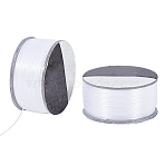 Nylon Cord, Nylon Jewelry Cord for Seed Beads, White, 0.2mm, about 50.31 Yards(46m)/Roll(OCOR-WH0105-010)