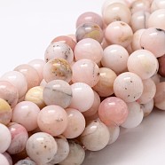 Round Natural Pink Opal Beads Strands, 12mm, Hole: 1mm, about 32pcs/strand, 15.75 inch(G-K071-12mm)