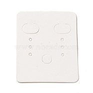50Pcs Rectangle Paper Earring Display Cards, Jewelry Display Cards for Earring Stud Storage, White, 4.7x3.8x0.05cm, Hole: 6.8x11mm and 6.2mm and 1.6mm(CDIS-M008-01A)