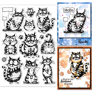 PVC Stamps, for DIY Scrapbooking, Photo Album Decorative, Cards Making, Stamp Sheets, Film Frame, Cat Shape, 21x14.8x0.3cm(DIY-WH0371-0159)