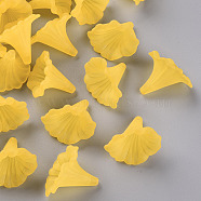 Transparent Acrylic Beads, Calla Lily, Frosted, Champagne Yellow, 40.5x33x35mm, Hole: 1.8mm, about 135pcs/500g(BSF796-C09)