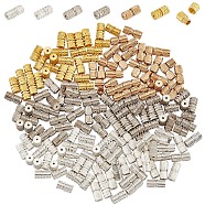180 Sets 6 Styles Brass Screw Clasps, for Necklaces Making, Mixed Color, 7~8x3.5~4mm, Hole: 0.7mm, about 30 sets/style(KK-NB0002-79)
