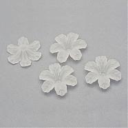 Transparent Acrylic Beads, Frosted, Flower, Creamy White, 32.5x29.5x8.5mm, Hole: 1.5mm, about 292pcs/500g(FACR-Q009-09H)