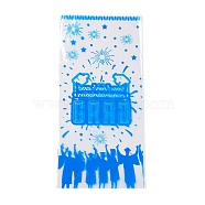 OPP Plastic Storage Bags, Graduation Theme, for Candy, Cookies, Gift Packaging, Dodger Blue, Rectangle, Graduation Theme Pattern, 27x13x0.01cm, 50pc/bag(ABAG-H109-04C)