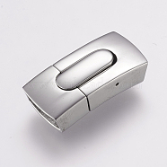 304 Stainless Steel Bayonet Clasps, Rectangle, Stainless Steel Color, 29.5x13.5x8mm, Hole: 5x12mm(STAS-F122-38P)