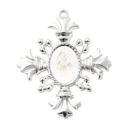 Alloy Cabochon Settings, Rhombus, Silver, 52x45mm(X-PW-WGAB9EB-12)