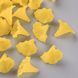 Transparent Acrylic Beads, Calla Lily, Frosted, Champagne Yellow, 40.5x33x35mm, Hole: 1.8mm, about 135pcs/500g(BSF796-C09)
