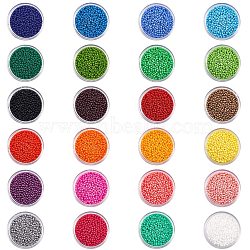 24 Colors Grade A Glass Seed Beads Sets, Round, 12/0, Mixed Color, 2x1.5mm, Hole: 0.3mm, about 16g/box, 24boxes/set(SEED-PH0004-03)