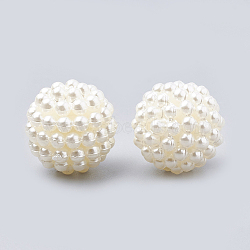 Imitation Pearl Acrylic Beads, Berry Beads, Combined Beads, Round, Beige, 12mm, Hole: 1mm, about 800pc/500g(OACR-T004-12mm-21-B)