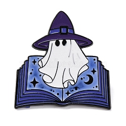 Halloween Luminous Enamel Pins, Alloy Brooch for Backpack Clothes, Book, 33x32x1mm(JEWB-P043-01C)