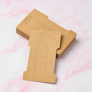 Kraft Paper Hair Clip Display Cards, Hair Bow Holder Cards, Hair Accessories Supplies, BurlyWood, 11.5x6.6x0.03cm, Hole: 24.5x8.5mm