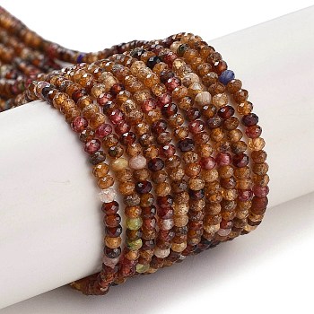 Natural Ganet Beads Strands, Faceted, Rondelle, 2~2.5x1~1.5mm, Hole: 0.6mm, about 228pcs/strand, 14.92''(37.9cm)