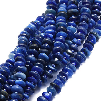 Natural Kyanite/Cyanite/Disthene Quartz Beads Strands, Nuggets, 8~9.5x7.5~8.5x2~4mm, Hole: 0.8mm, about 84pcs/strand, 15.75 inch(40cm)