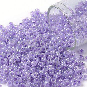 TOHO Round Seed Beads, Japanese Seed Beads, (916) Lavender Ceylon Pearl, 8/0, 3mm, Hole: 1mm, about 1110pcs/50g
